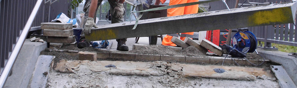 Mitarbeiter auf dem Gleis